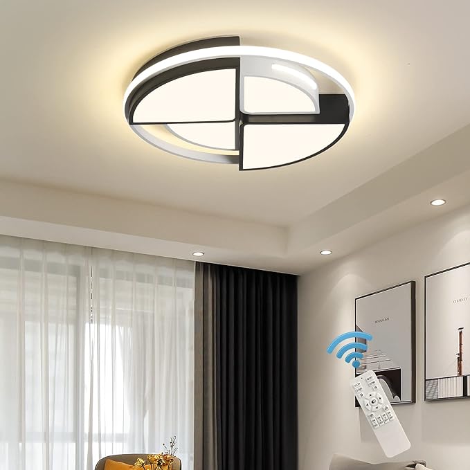 oninio led 吸顶灯可调光,圆形 led 吸顶灯,现代创意亚克力嵌入式天花